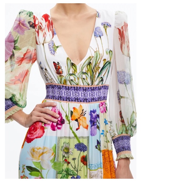 ALICE + OLIVIA Bellamy V-neck Maxi Dress - Picture 3 of 12